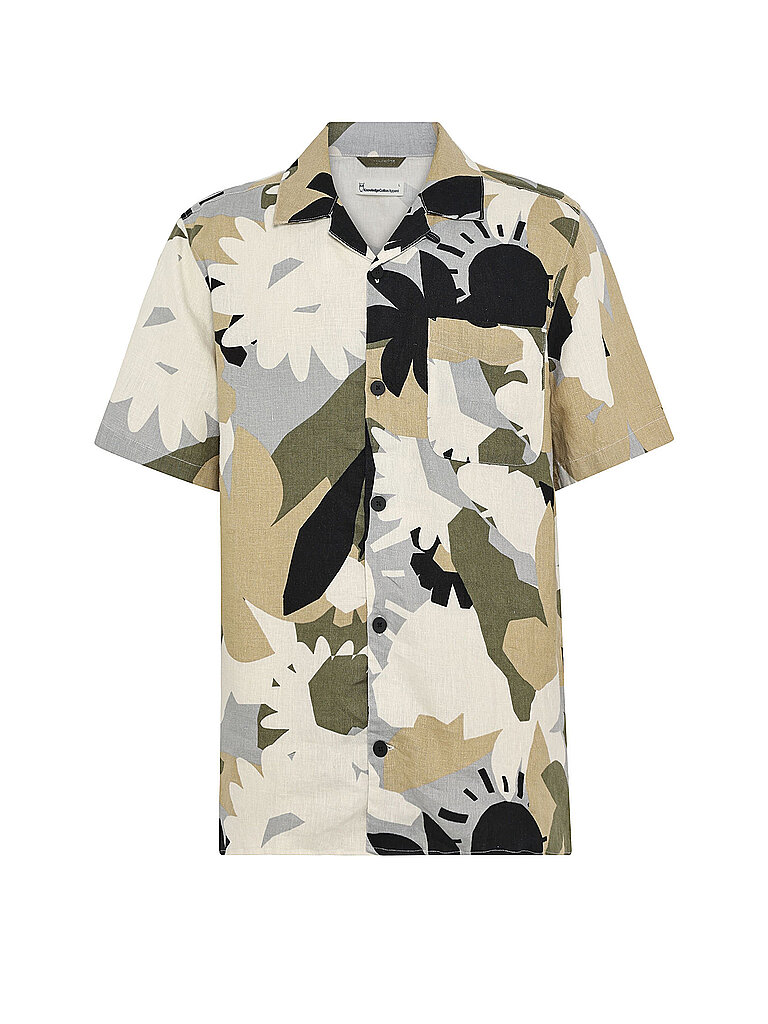 Knowledge Cotton Apparel Linen Shirt Olive L 3